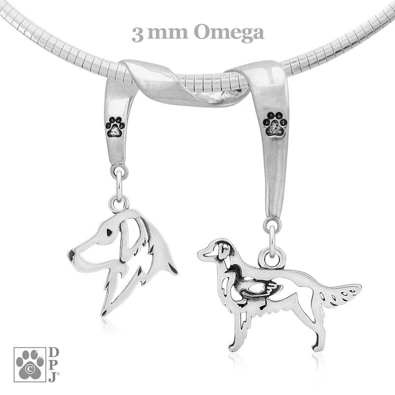 Flat-Coated Retriever, Charm Holder, Necklace