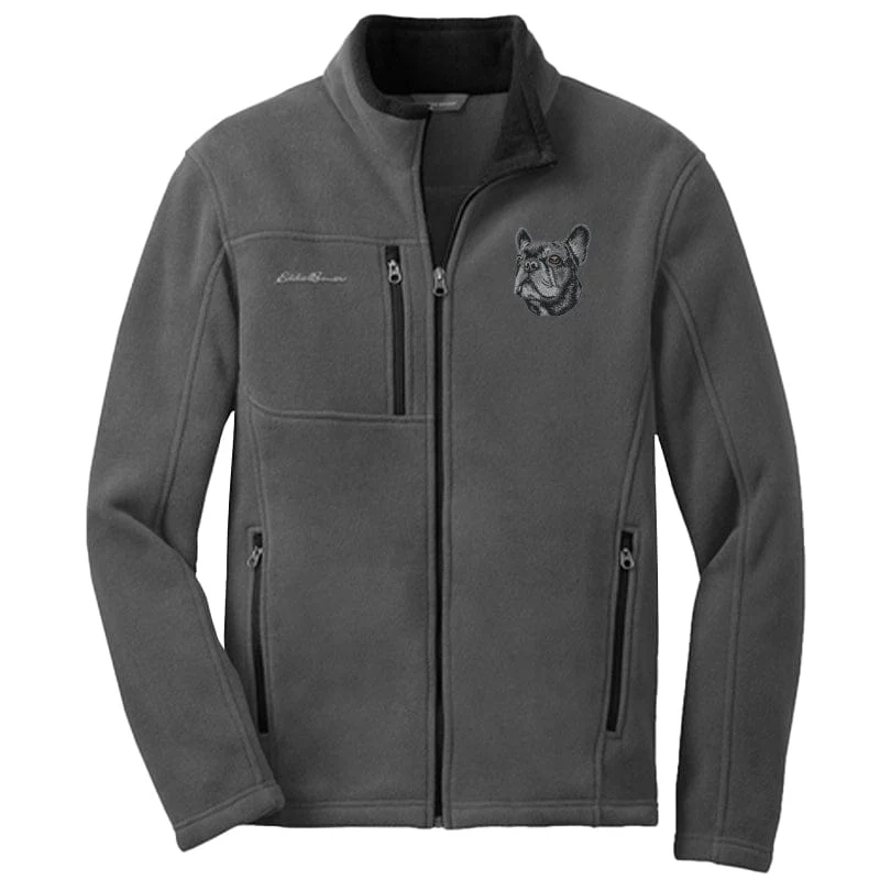 French Bulldog Embroidered Men's Fleece Jacket - Image 3