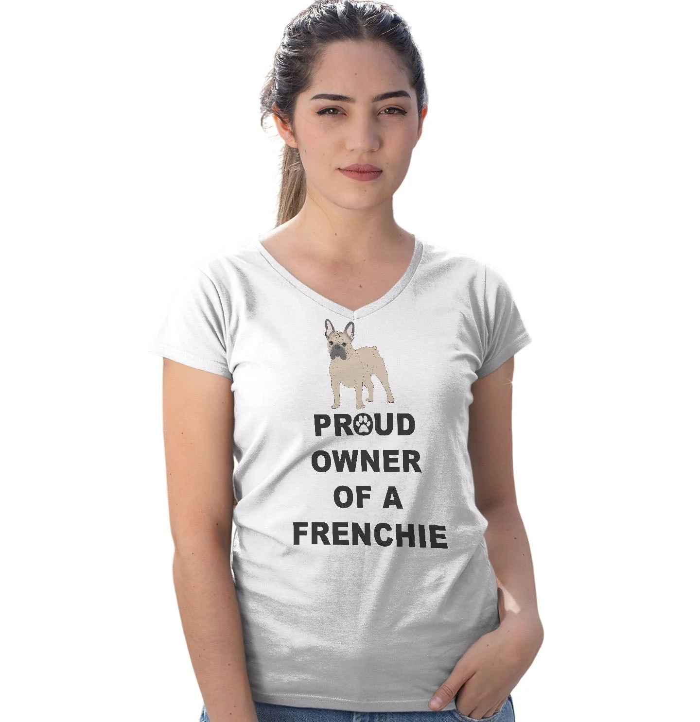 French Bulldog Proud Owner - Women's V-Neck T-Shirt - Image 3