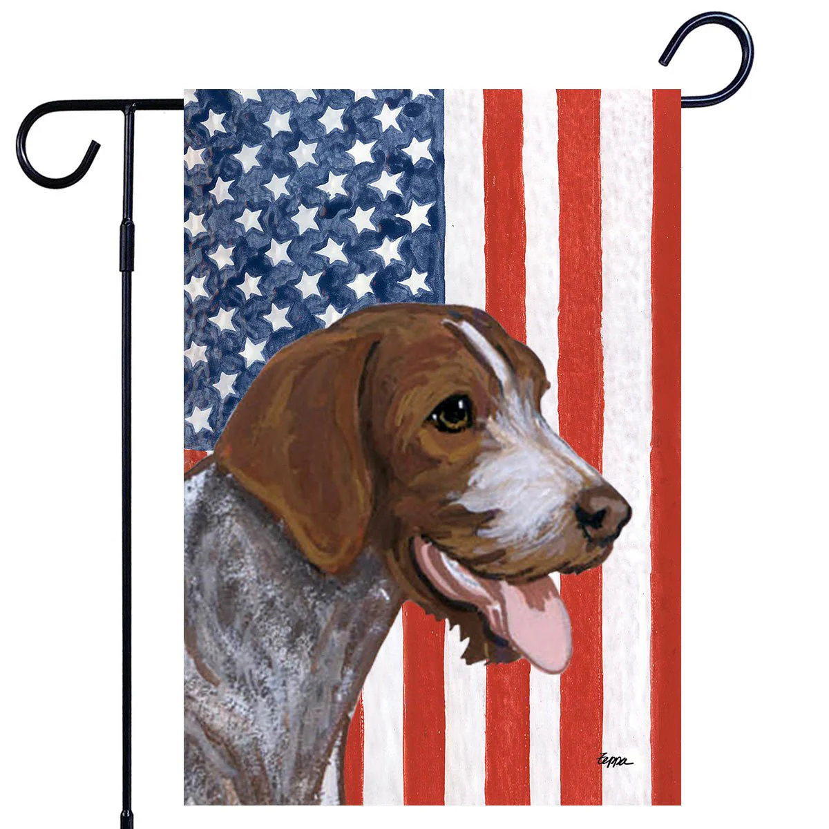 German Shorthaired Pointer Americana Garden Flag - Image 2