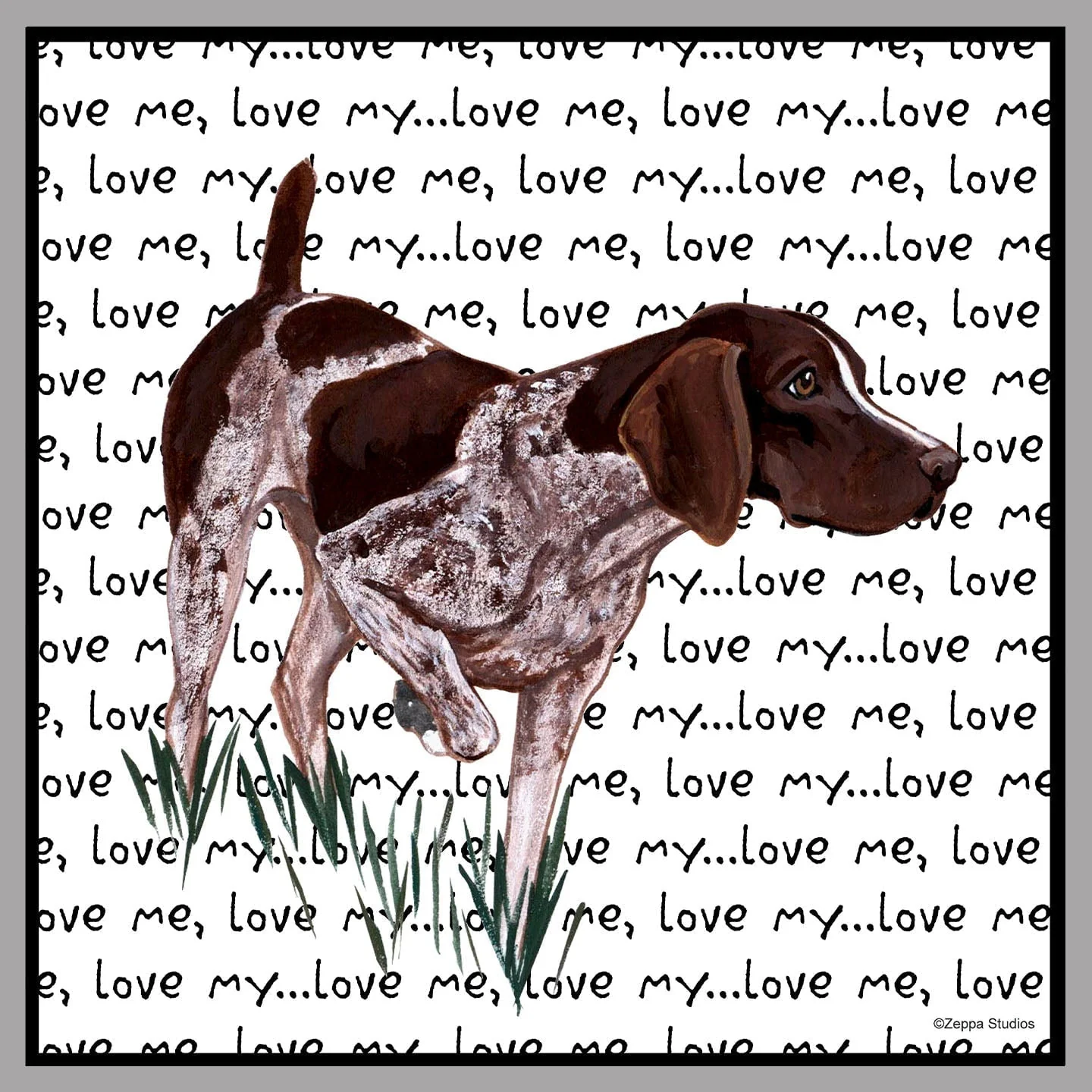 German Shorthaired Pointer Love Text - Women's V-Neck T-Shirt - Image 2