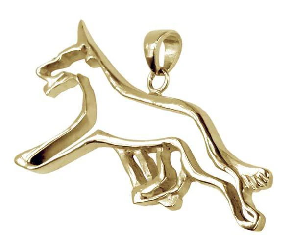 German Shepherd Dog 14K Gold Cut Out Pendant - Image 6
