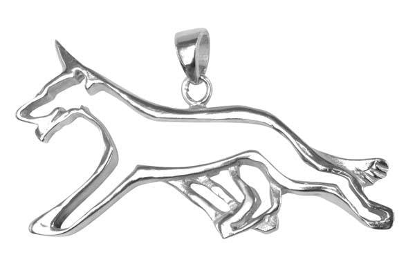 German Shepherd Dog Sterling Silver Cut Out Pendants