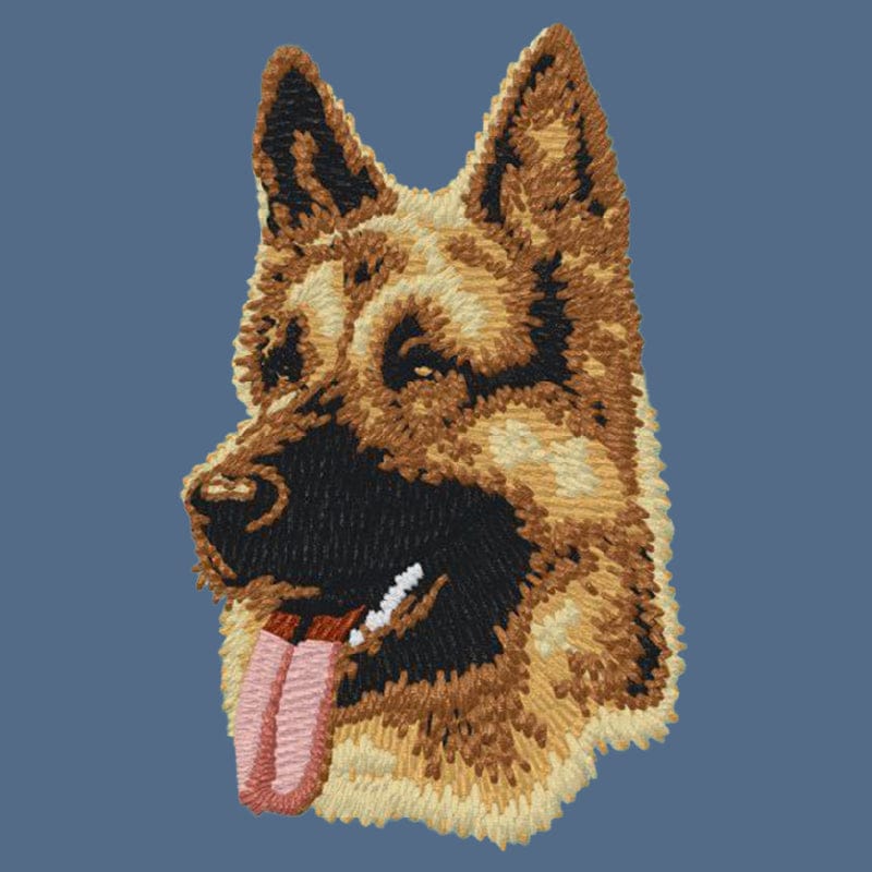 German Shepherd Dog Embroidered Women's Denim Shirt - Image 2