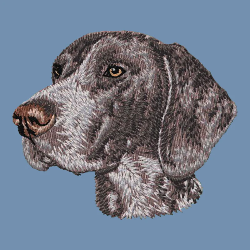German Shorthaired Pointer Embroidered Men's Denim Shirt - Image 2