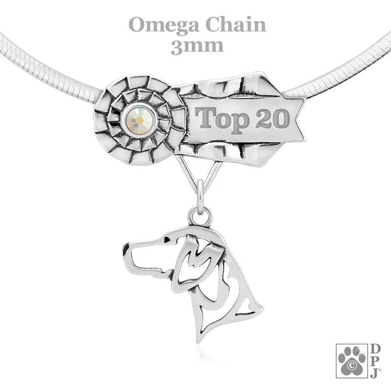 German Shorthaired Pointer, Head, Engravable Ribbon Charm Holder