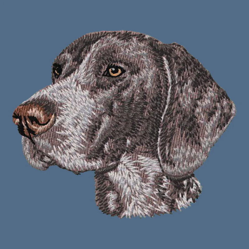 German Shorthaired Pointer Embroidered Women's Denim Shirt - Image 2