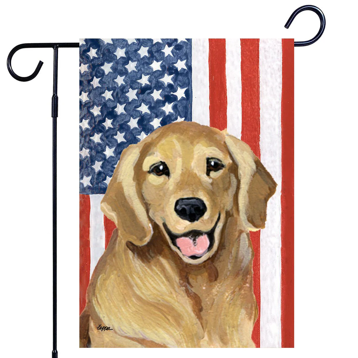 Golden Retriever Americana Garden Flag