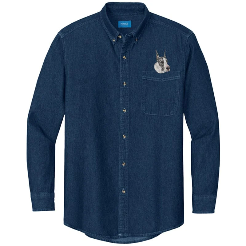 Great Dane Embroidered Men's Denim Shirt - Image 15