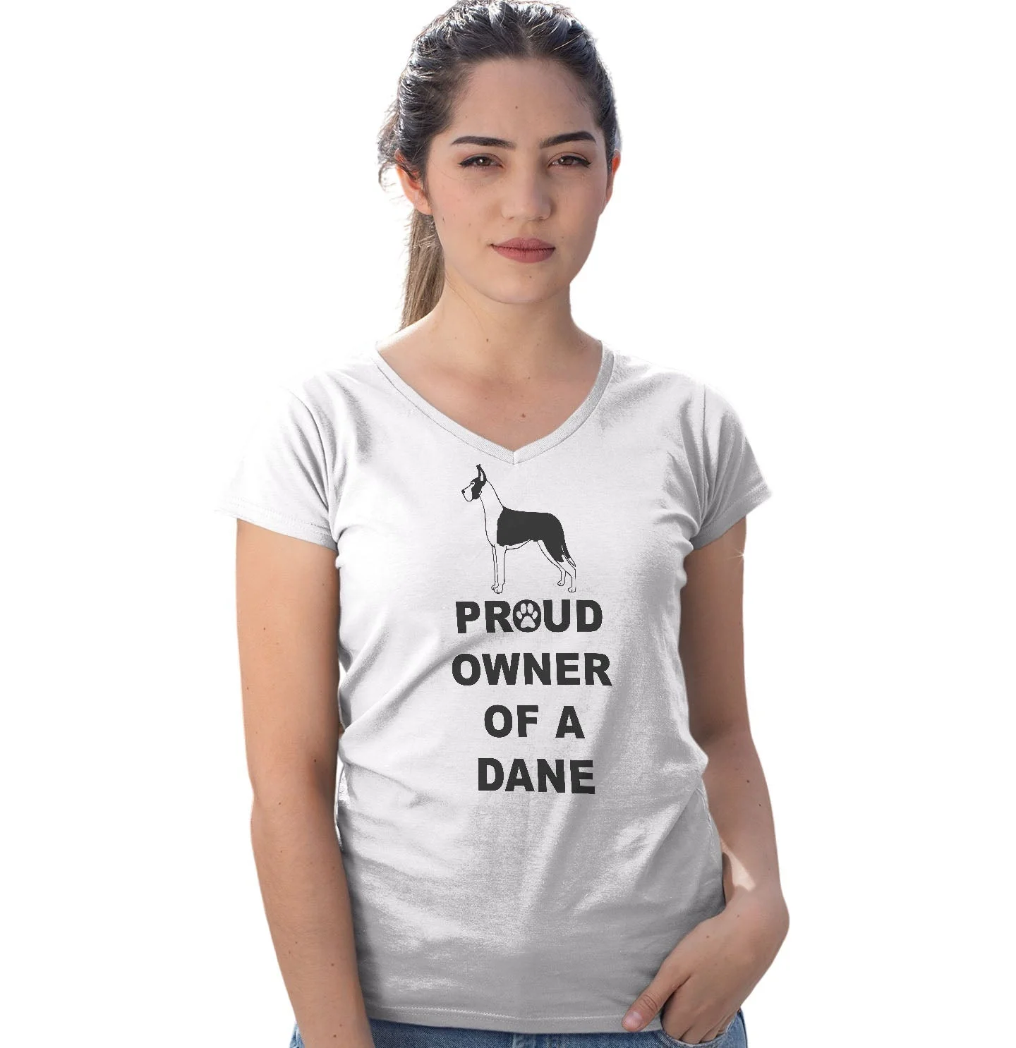 Great Dane Proud Owner - Women's V-Neck T-Shirt - Image 3