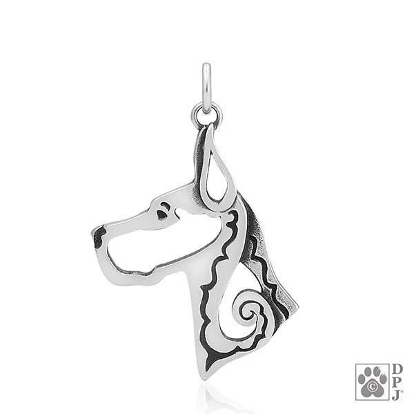 Great Dane, Cropped Ears, Head, Pendant