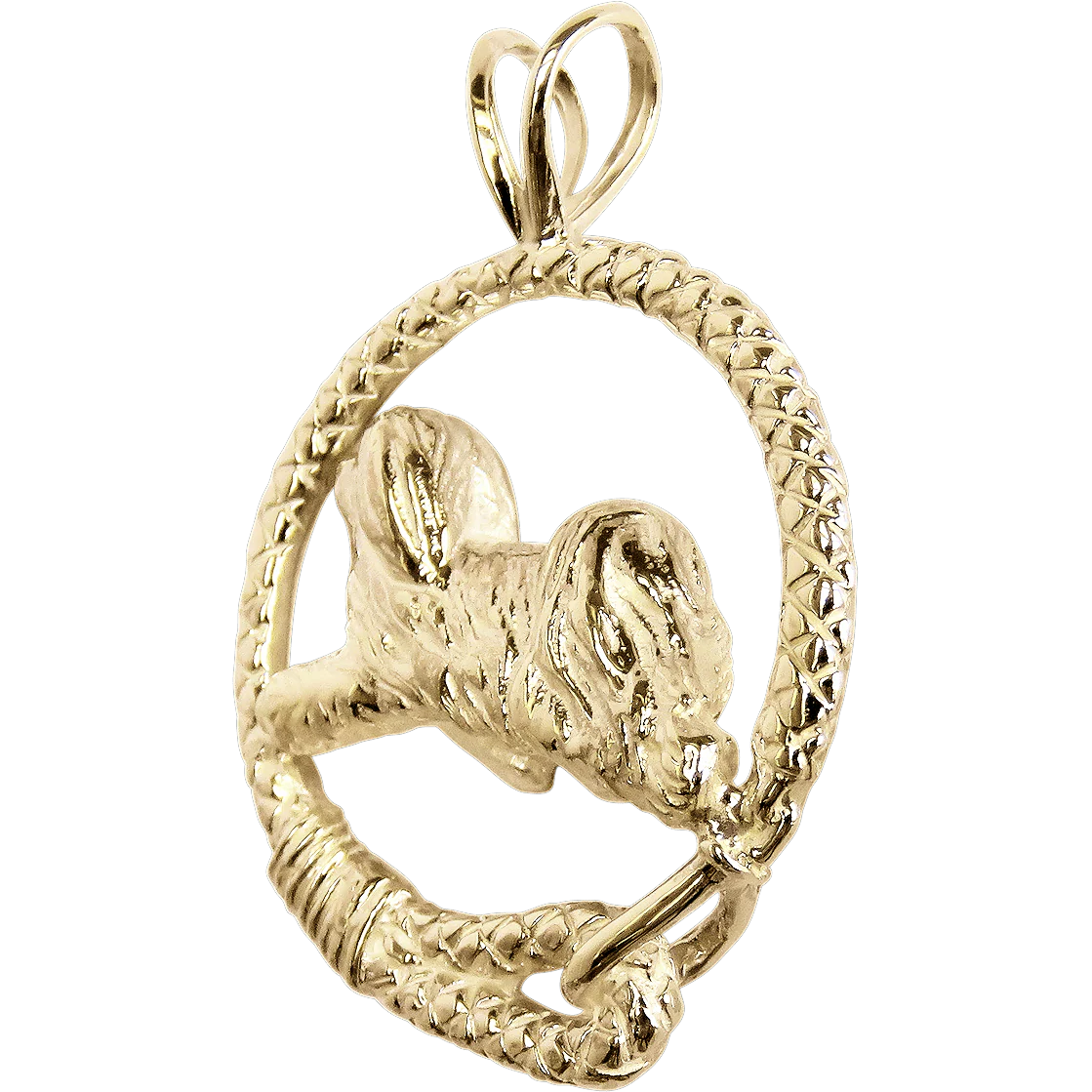 Solid 14K Gold Havanese Leash Pendant - Image 3