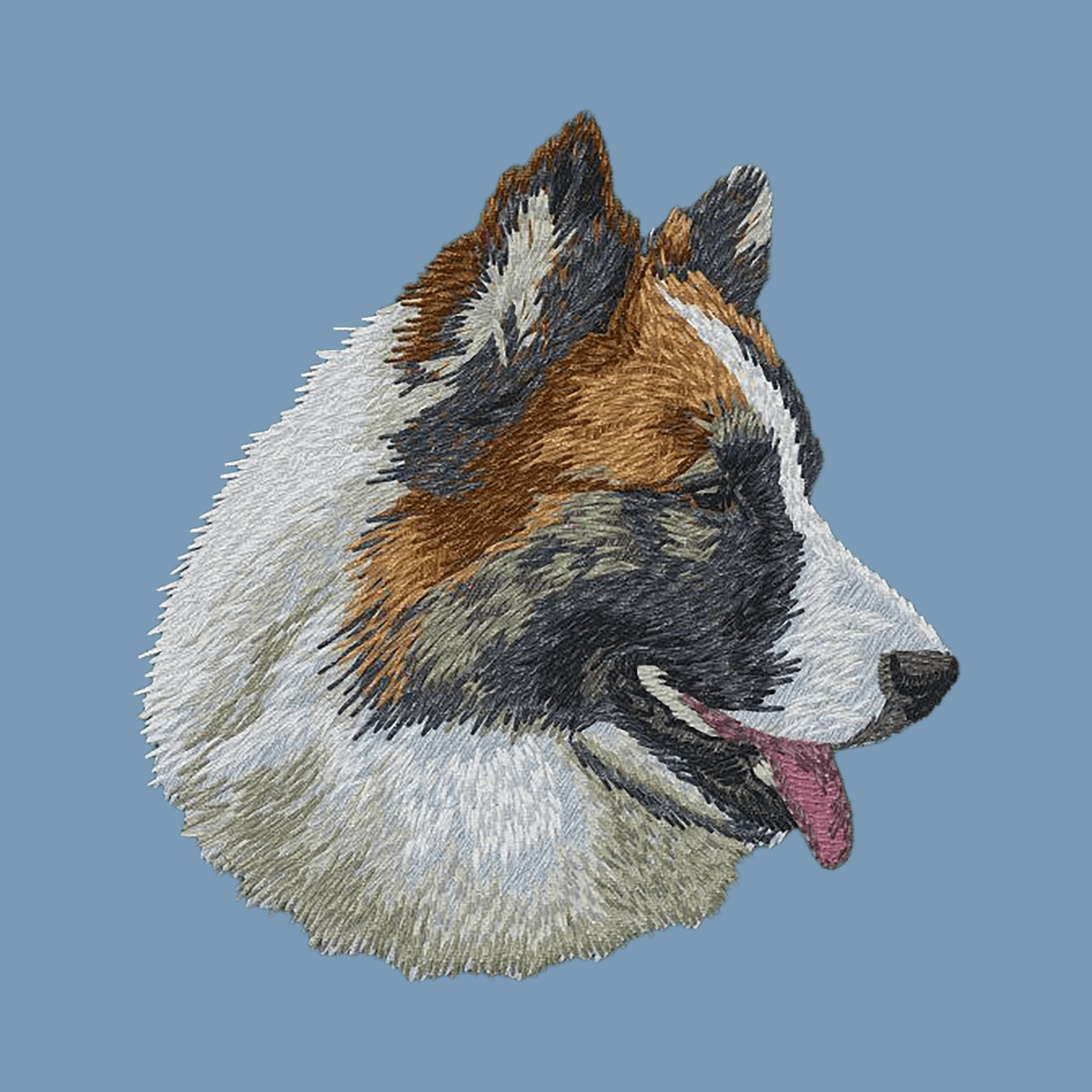 Icelandic Sheepdog Embroidered Men's Denim Shirt - Image 2