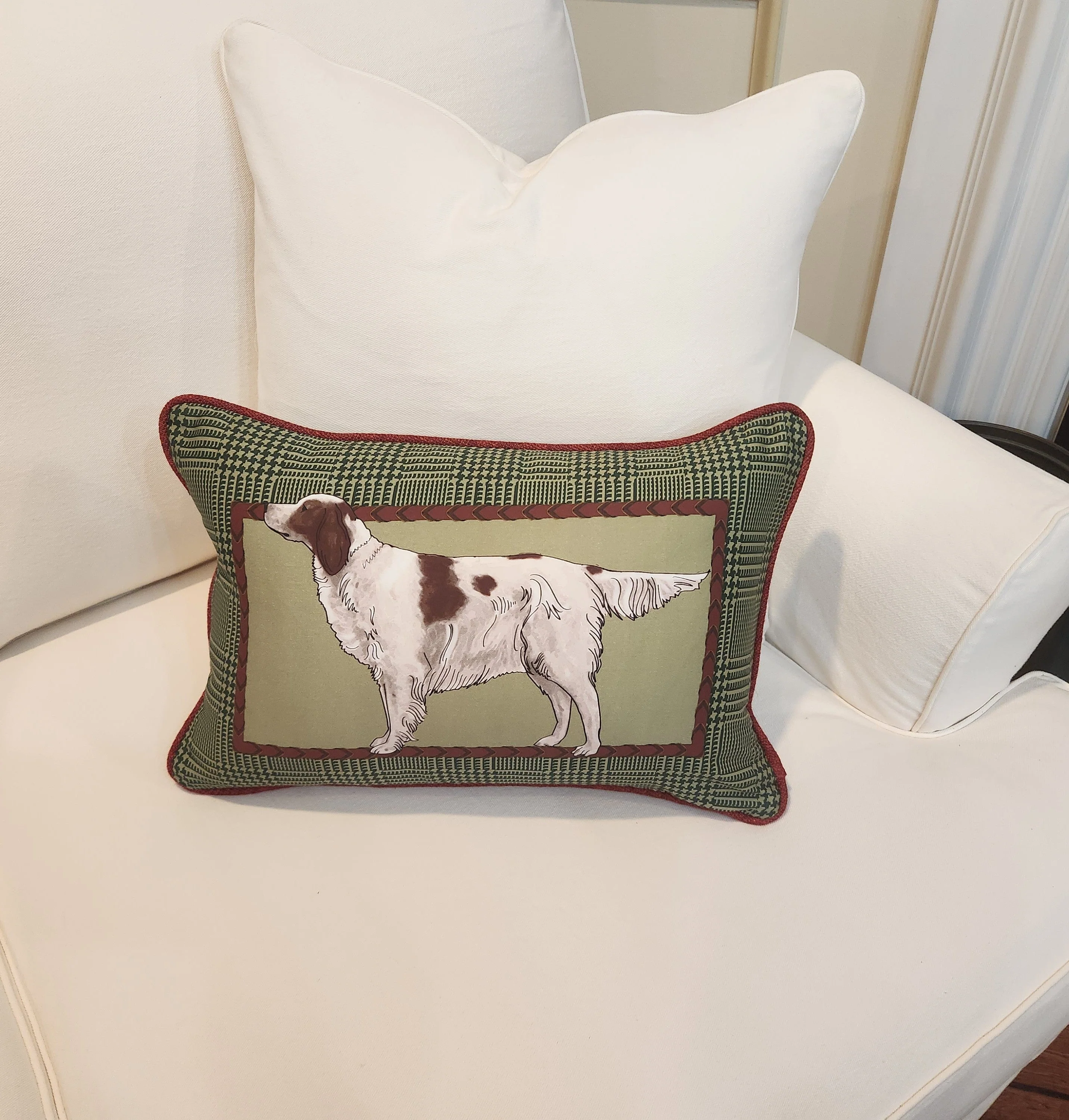 Irish Red & White Setter Decorative Pillow Cover