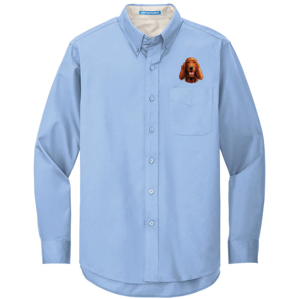 Irish Setter Embroidered Long Sleeve Button Up Shirt - Image 3