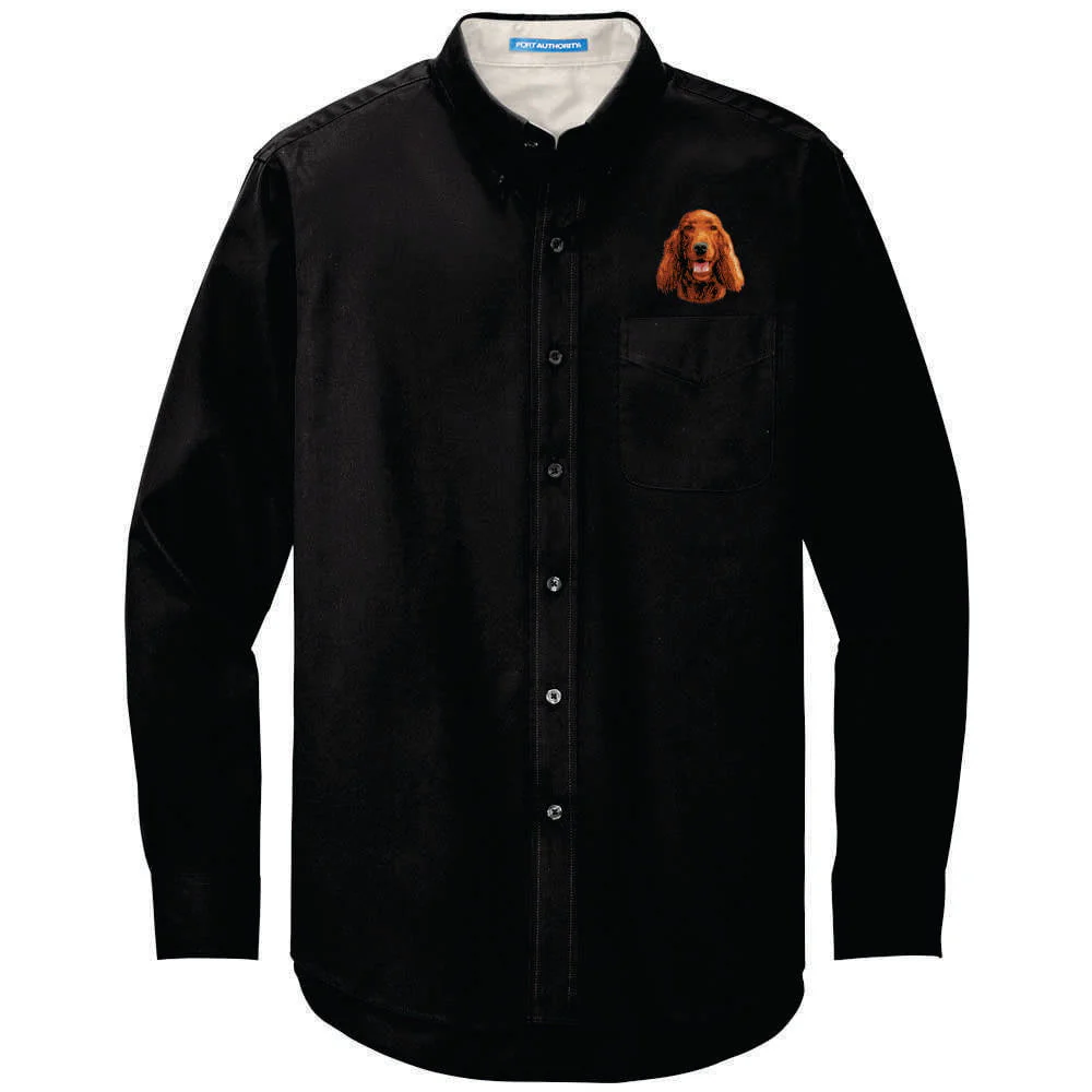 Irish Setter Embroidered Long Sleeve Button Up Shirt - Image 4