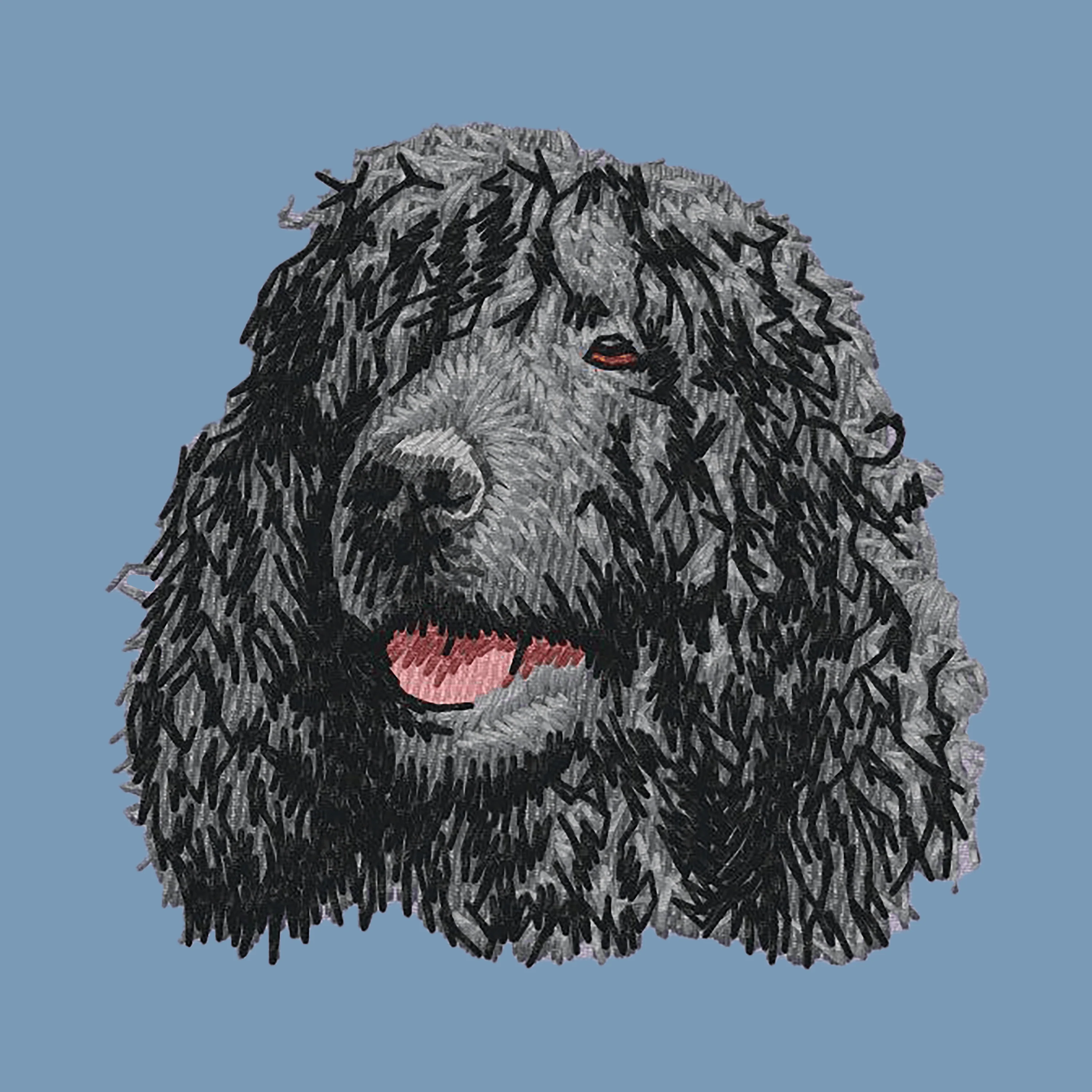 Irish Water Spaniel Embroidered Men's Denim Shirt - Image 2