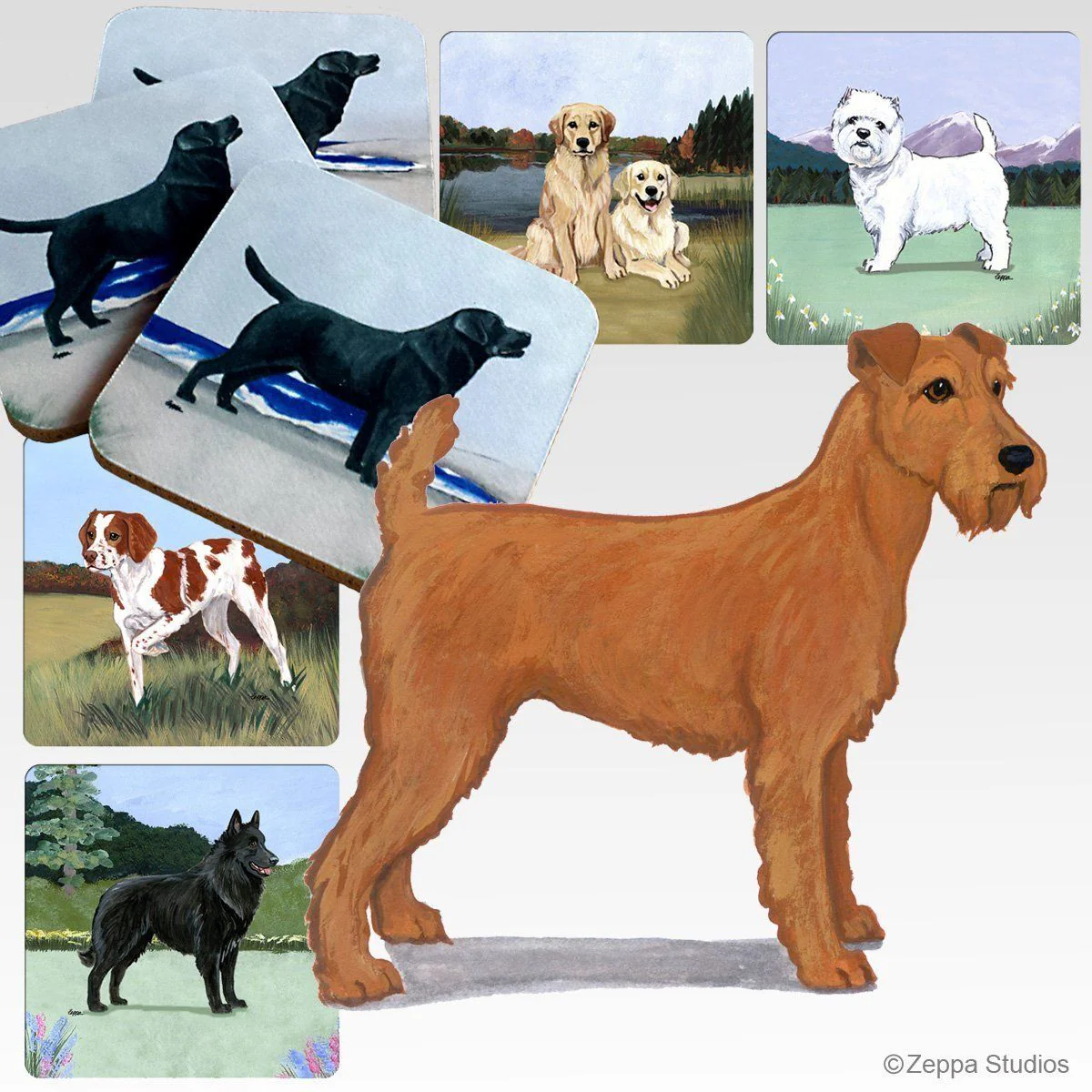 Irish Terrier Scenic Square Coaster