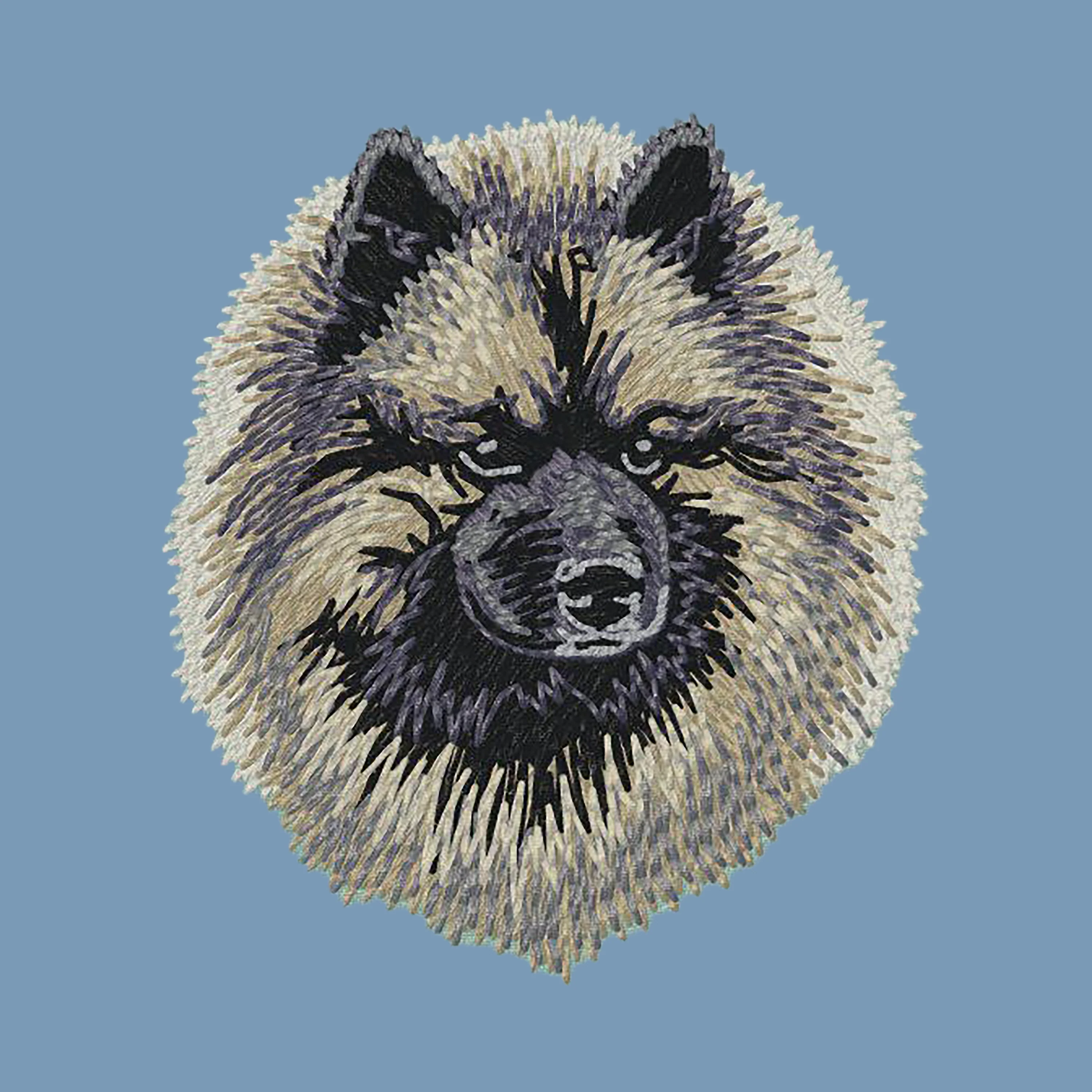 Keeshond Embroidered Men's Denim Shirt - Image 2