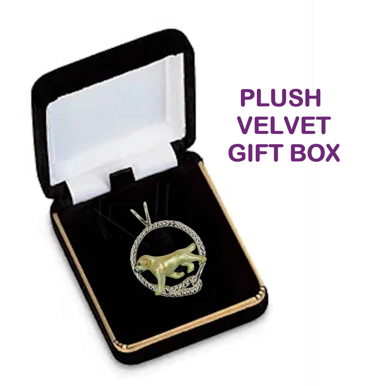 Labrador in Sterling Silver Leash Pendant Custom Enamel - Image 4