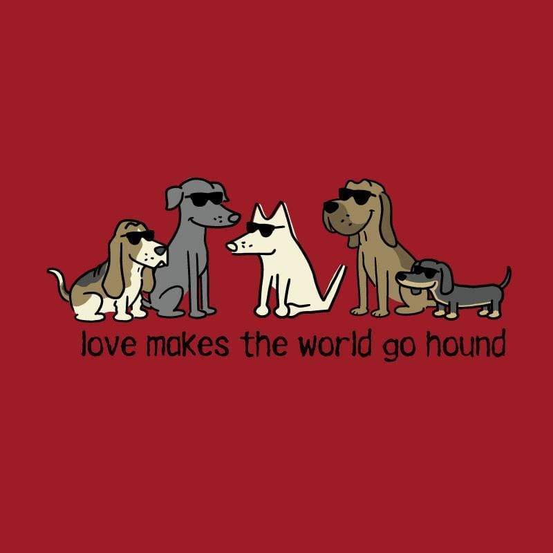 Love Makes The World Go Hound - Ladies T-Shirt V-Neck - Image 2