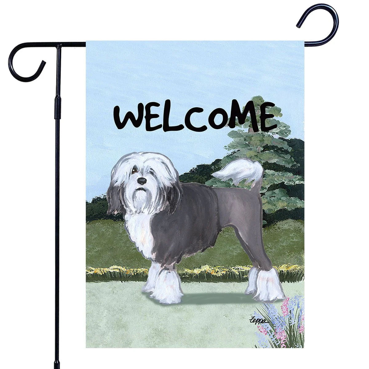 Lowchen Garden Flag