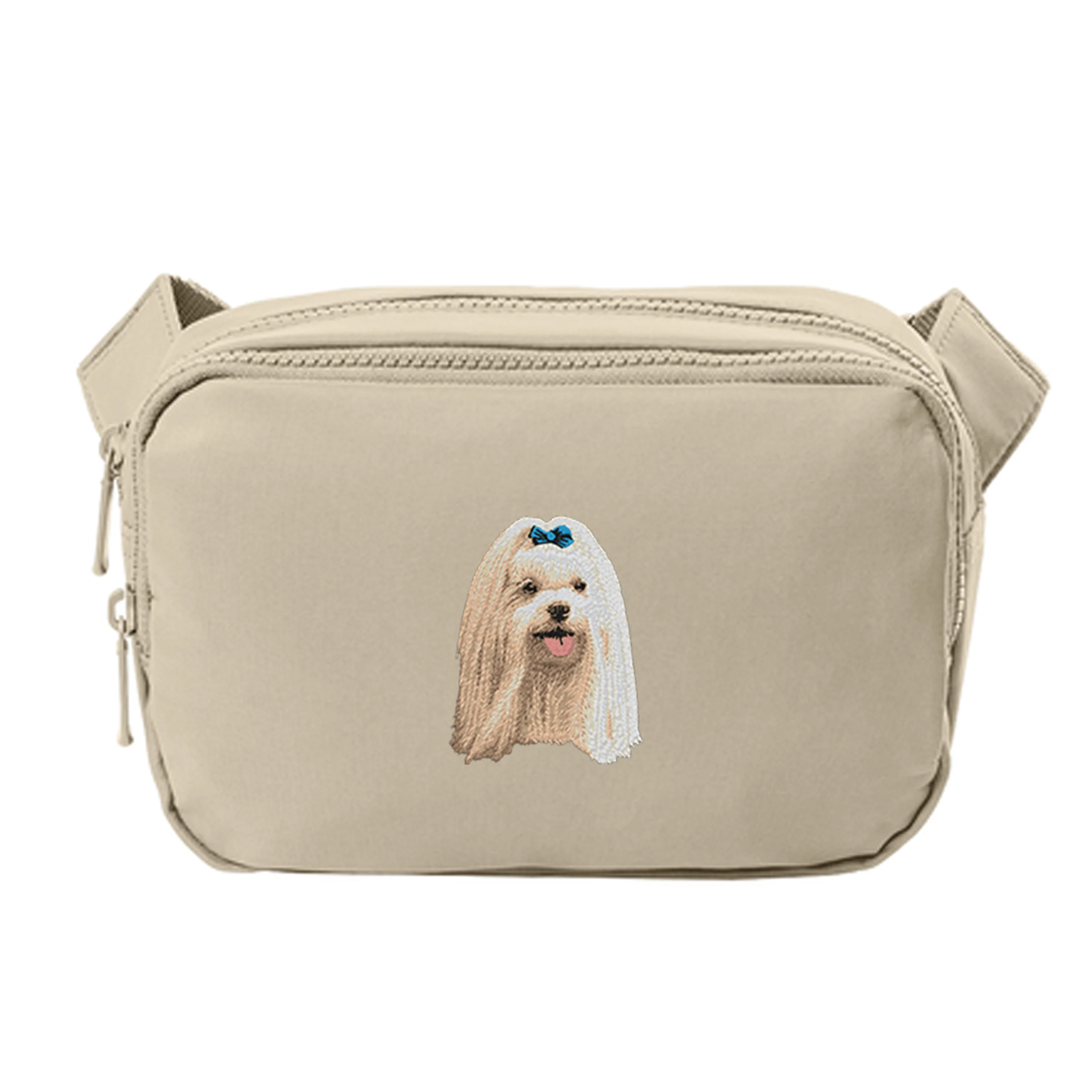 Maltese Embroidered Crossbody Bag - Image 3