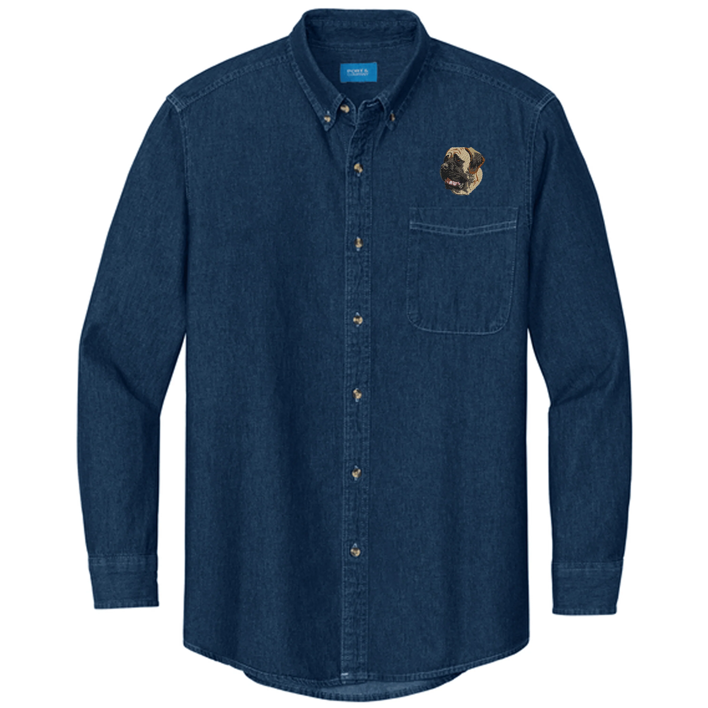 Mastiff Embroidered Men's Denim Shirt - Image 7