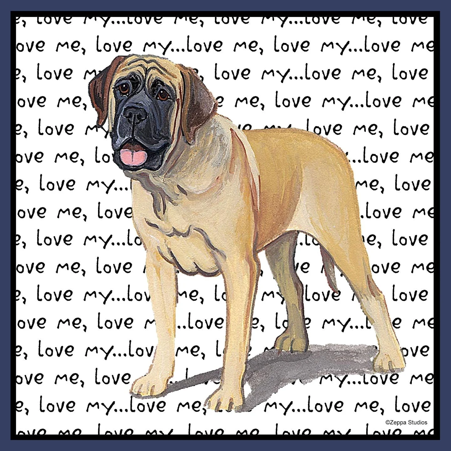 Mastiff Love Text - Adult Unisex Crewneck Sweatshirt - Image 2