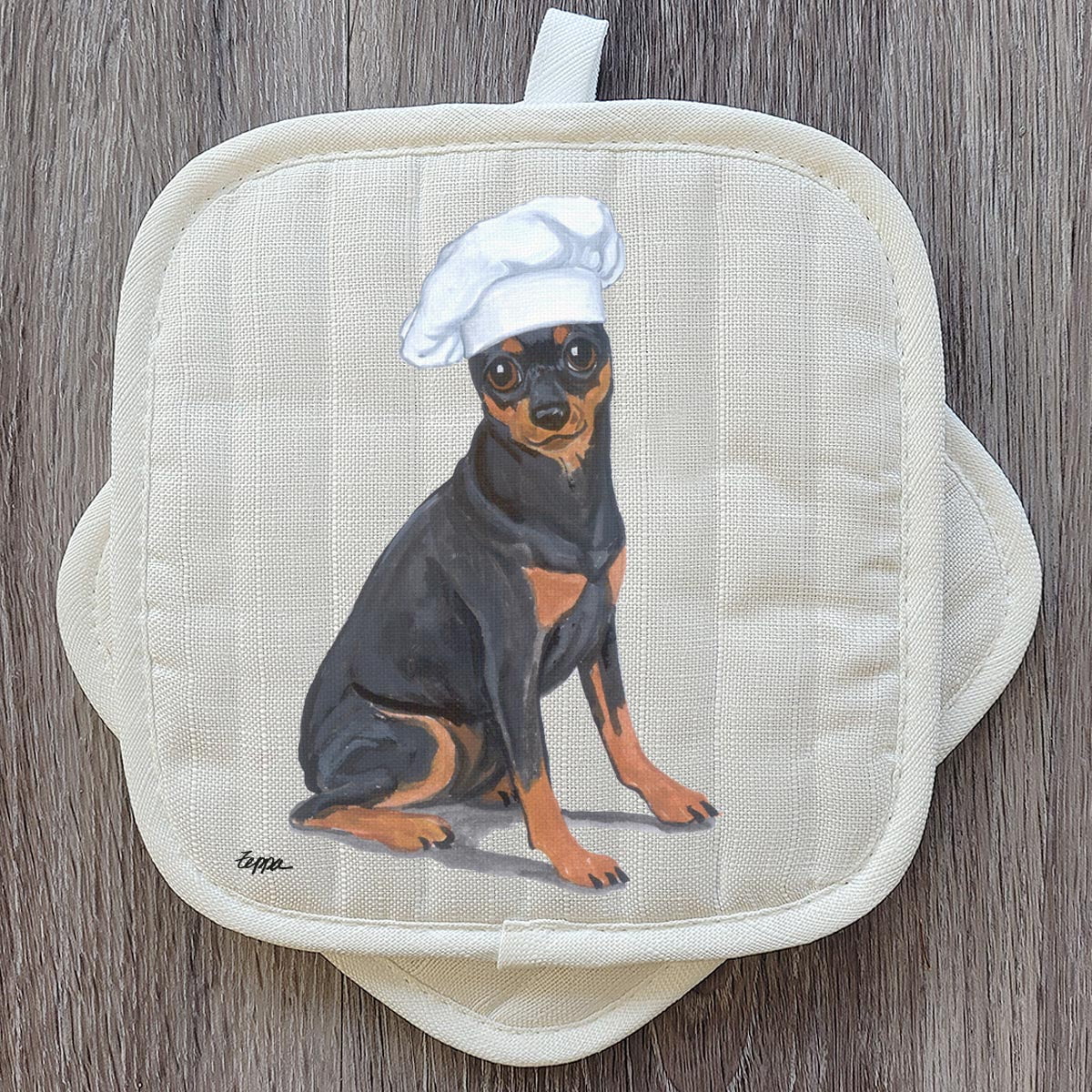 Miniature Pincher  Pot Holder Set