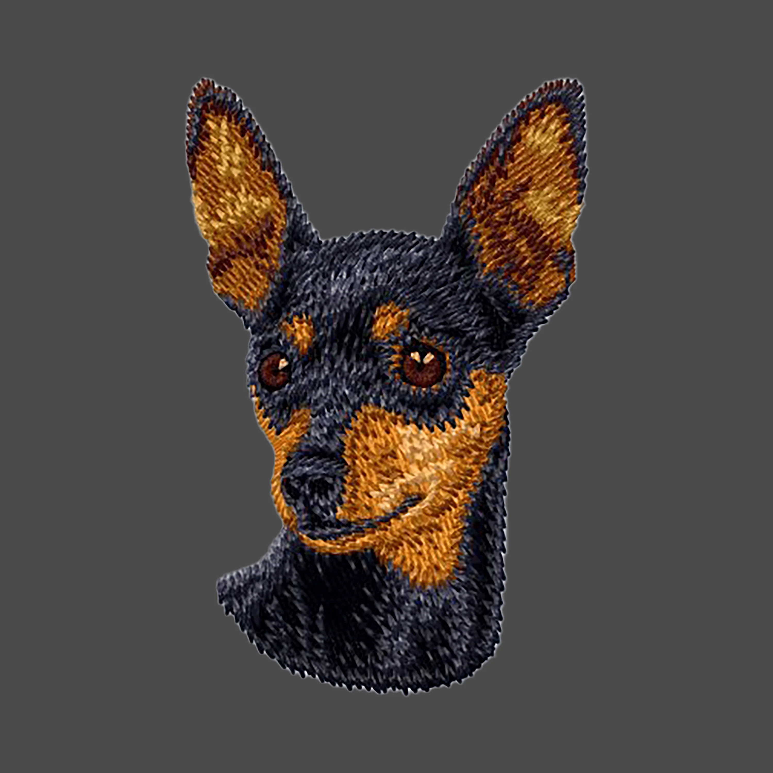 Miniature Pinscher Embroidered Men's Fleece Jacket - Image 2