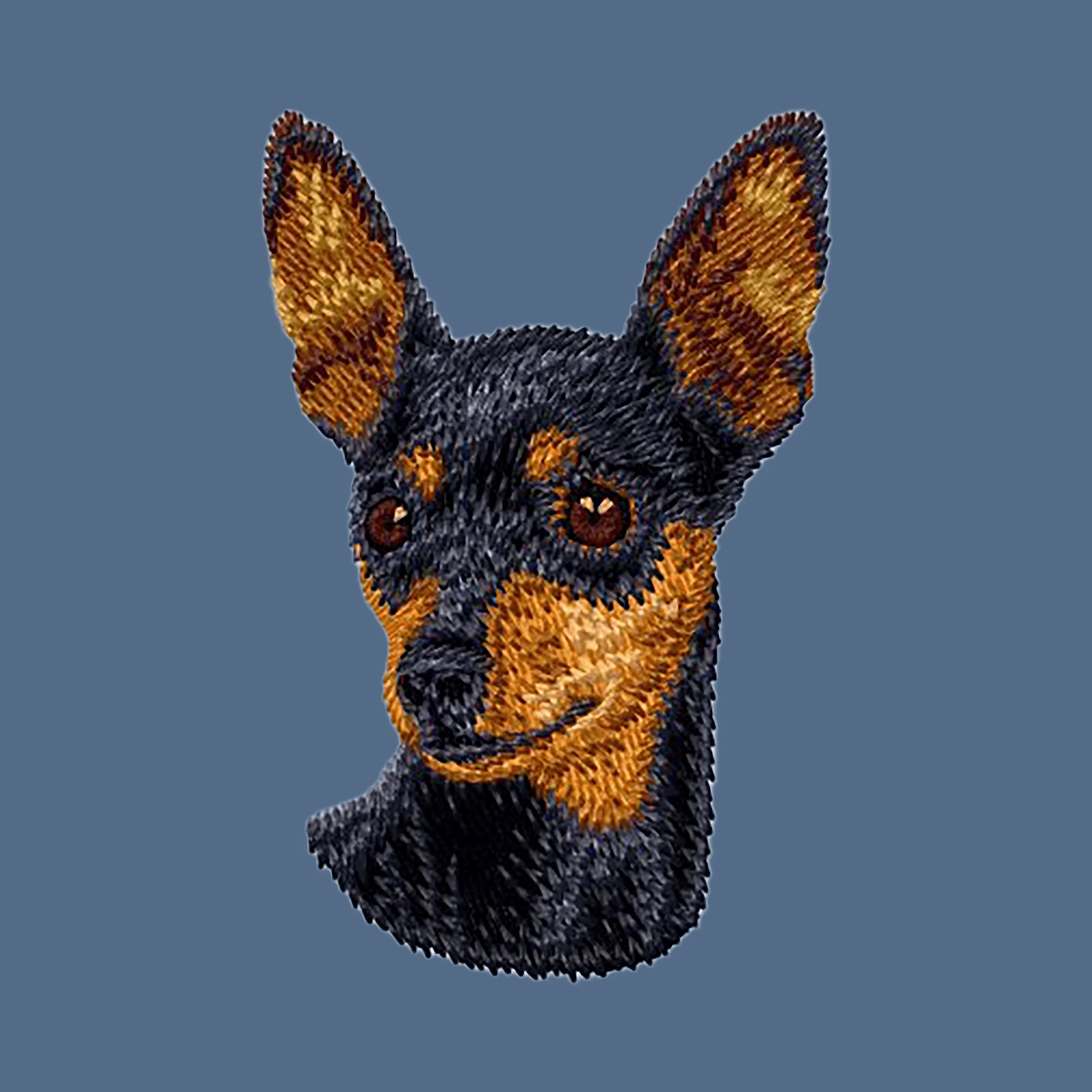 Miniature Pinscher Embroidered Women's Denim Shirt - Image 2