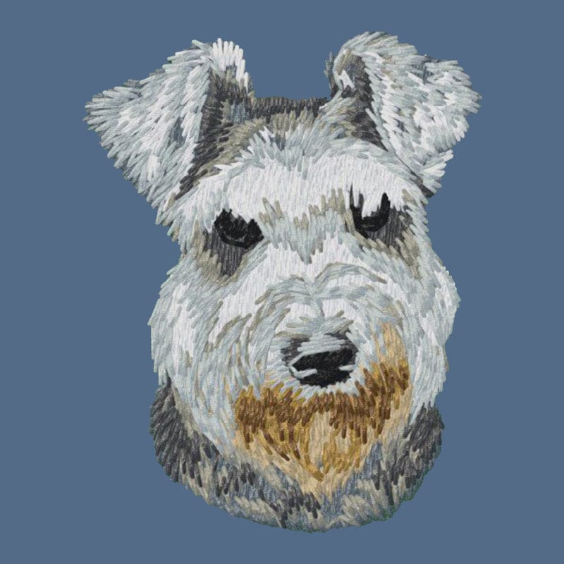 Miniature Schnauzer Embroidered Women's Denim Shirt - Image 2