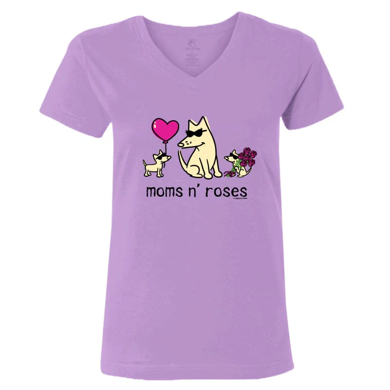 Moms N' Roses - Ladies T-Shirt V-Neck