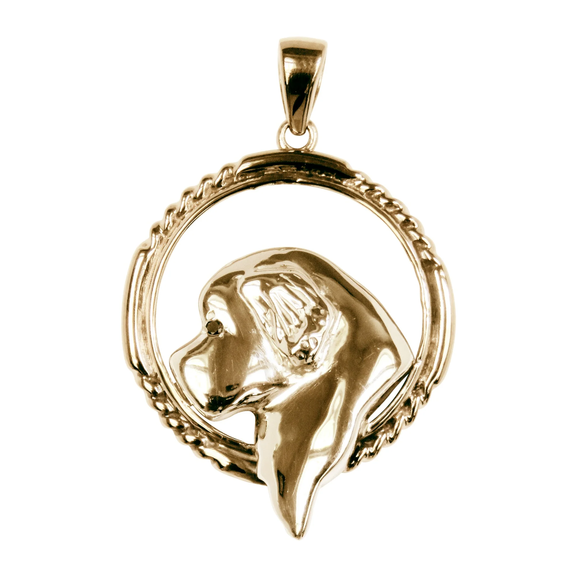 Newfoundland in 14K Gold Braided Circle Pendant