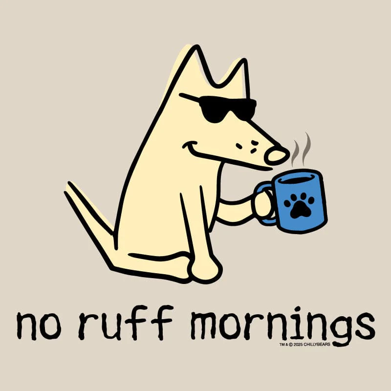 No Ruff Mornings - Ladies Curvy V-Neck Tee - Image 2