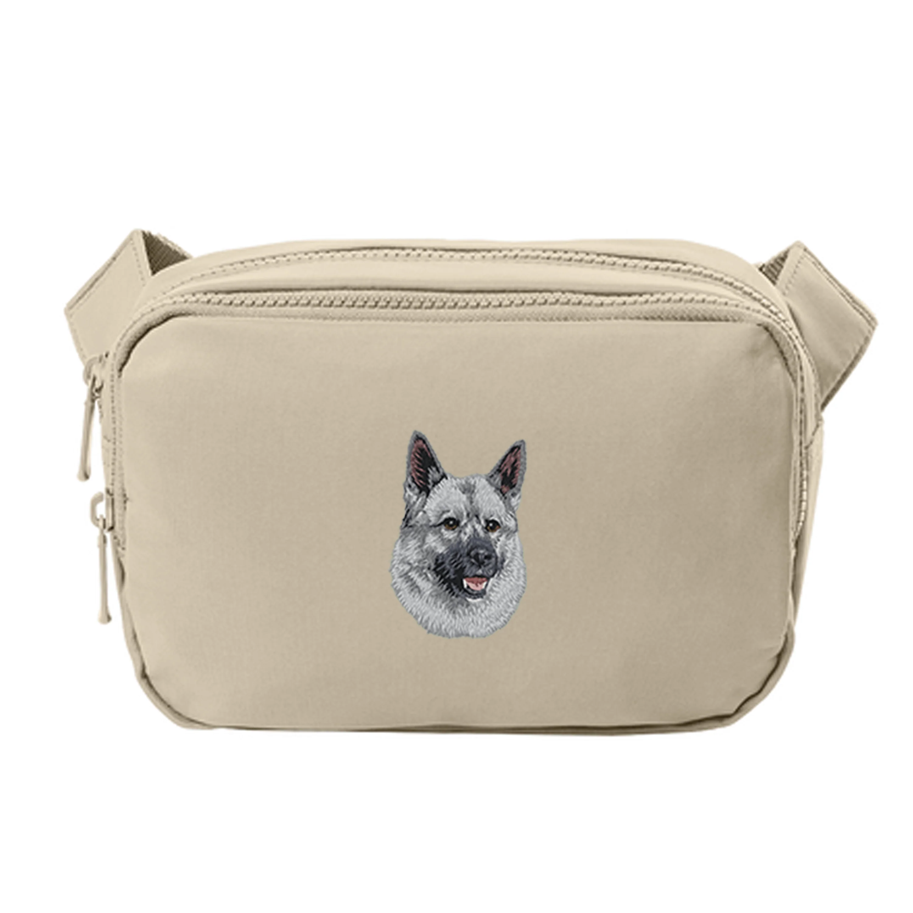 Norwegian Elkhound Embroidered Crossbody Bag