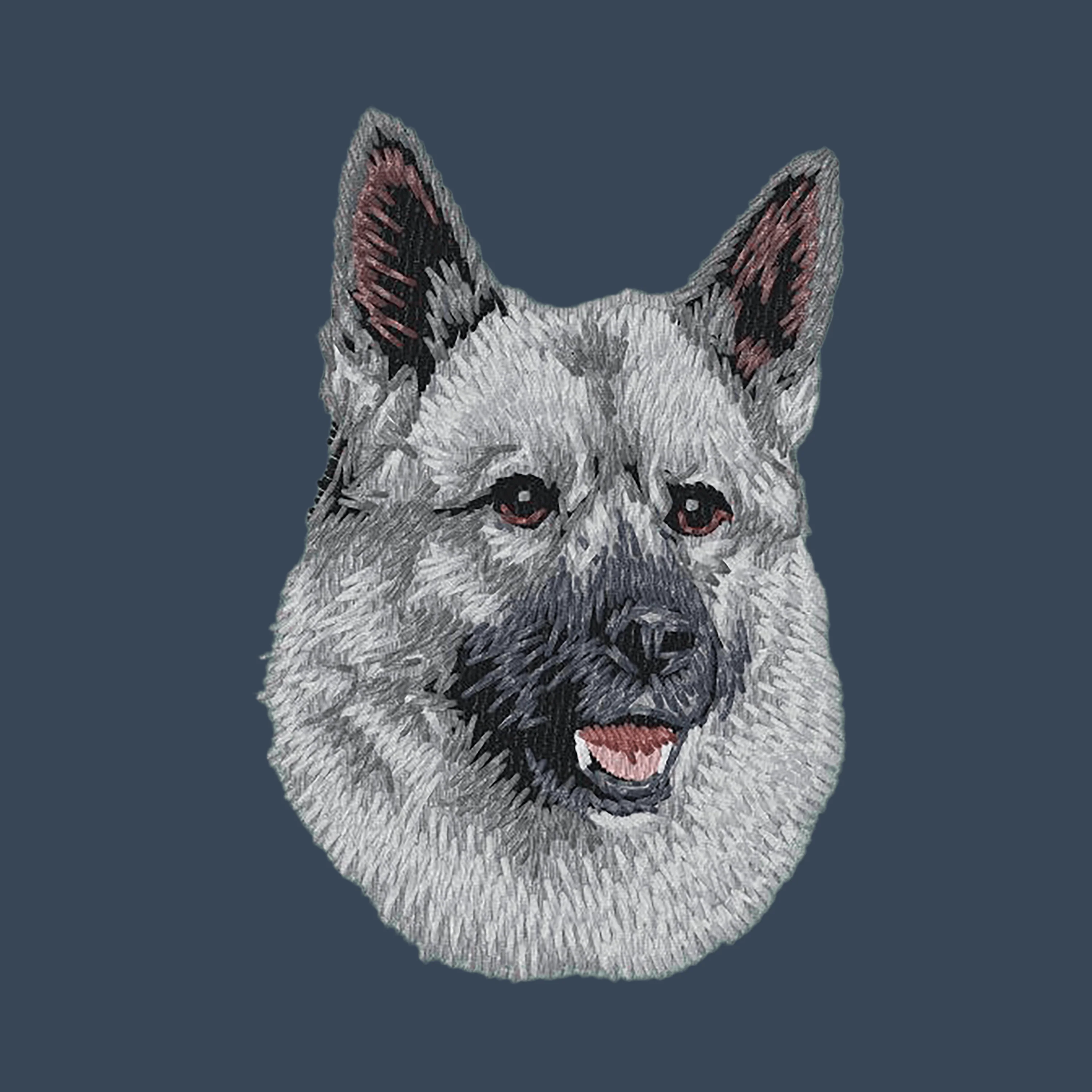 Norwegian Elkhound Embroidered Women's Denim Shirt - Image 4