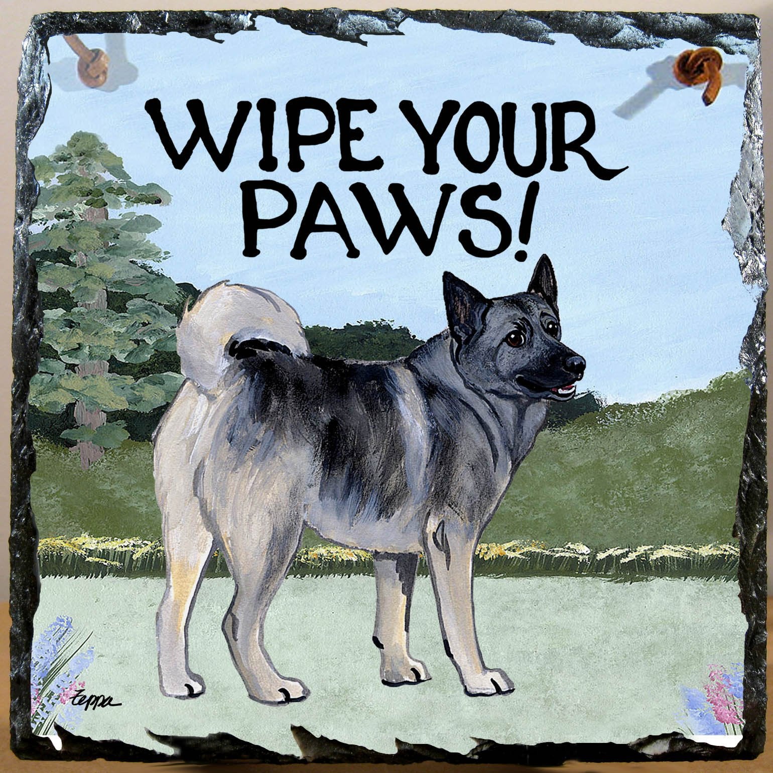 Norwegian Elkhound Slate Sign
