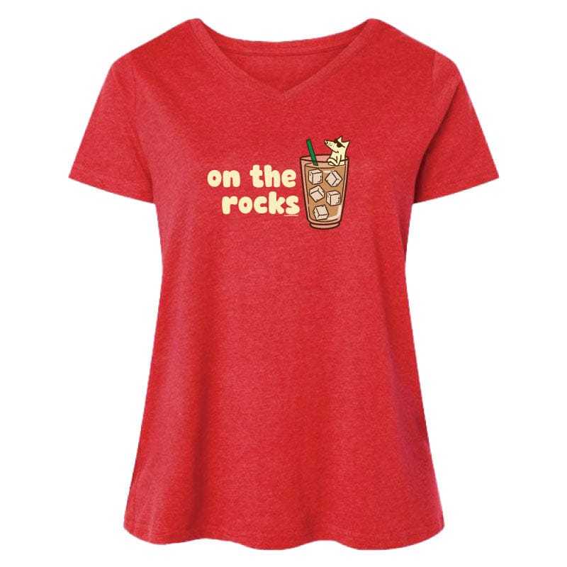 On the Rocks - Ladies Curvy V-Neck Tee