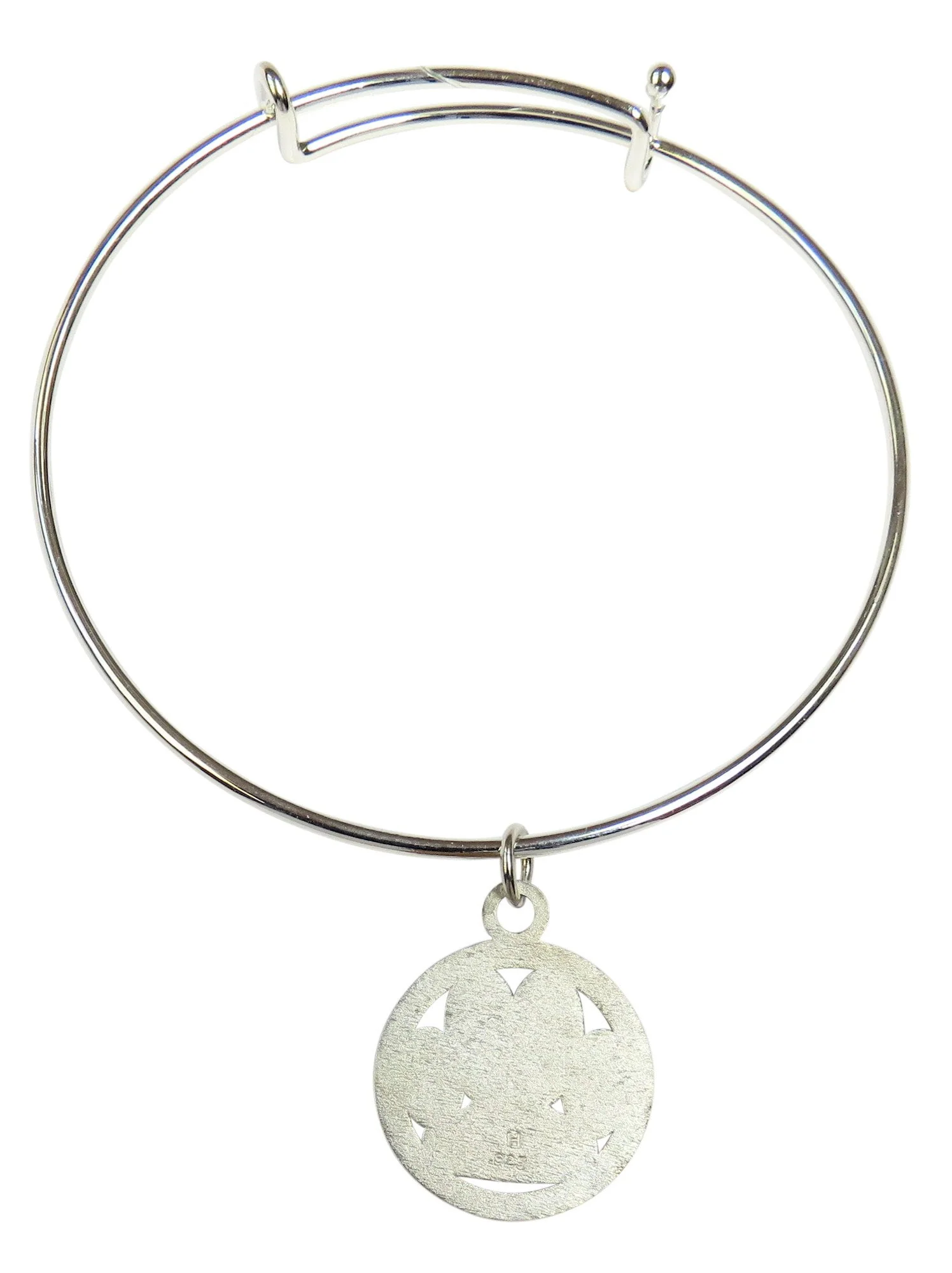 Sterling Silver Openwork Dog Paw Charm with Stainless Bangle - Image 2