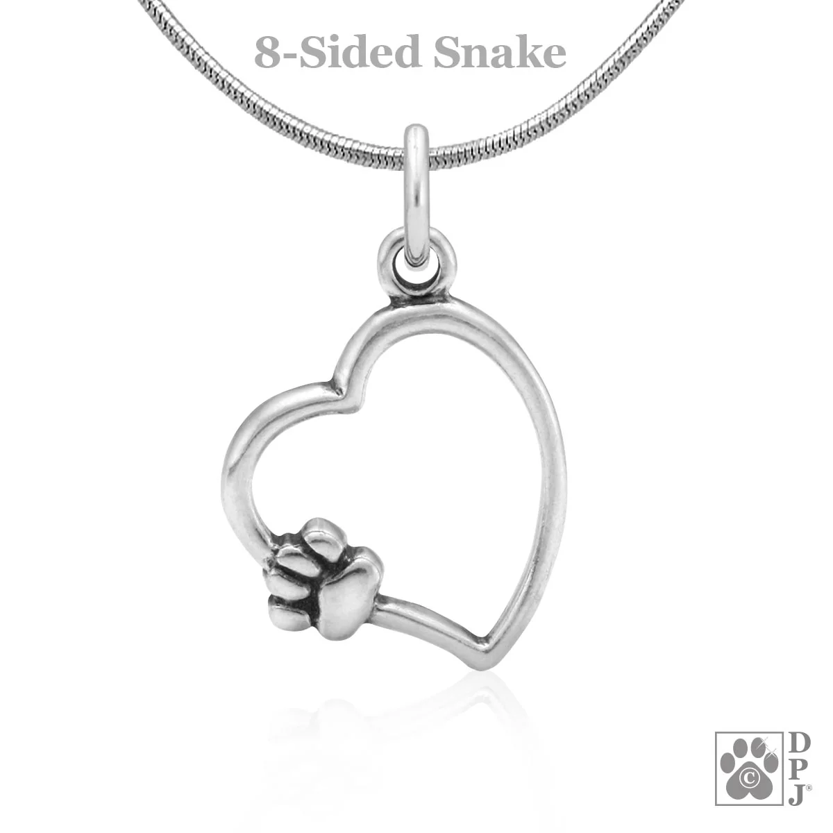 Paw and Heart Necklace, Paw on My Heart Paw Charm, Left - Image 3