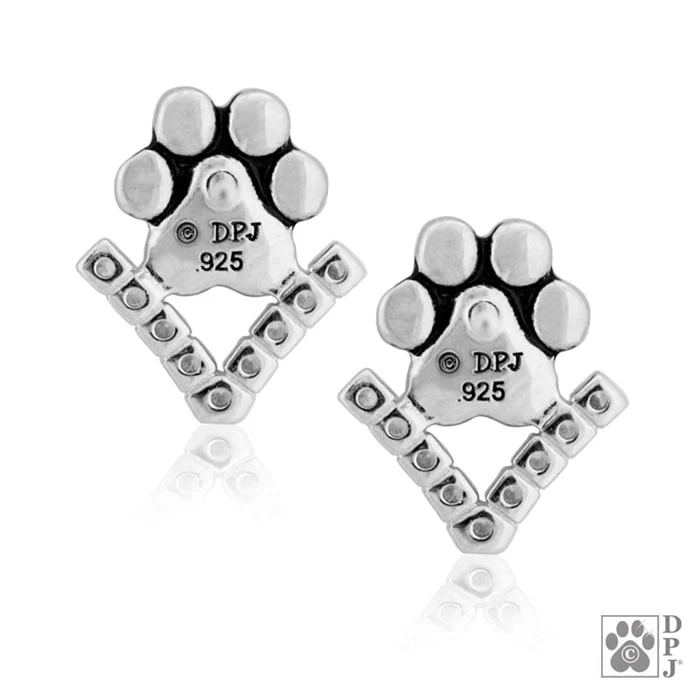 Paw Print Earring  With Cubic Zirconia - Image 2