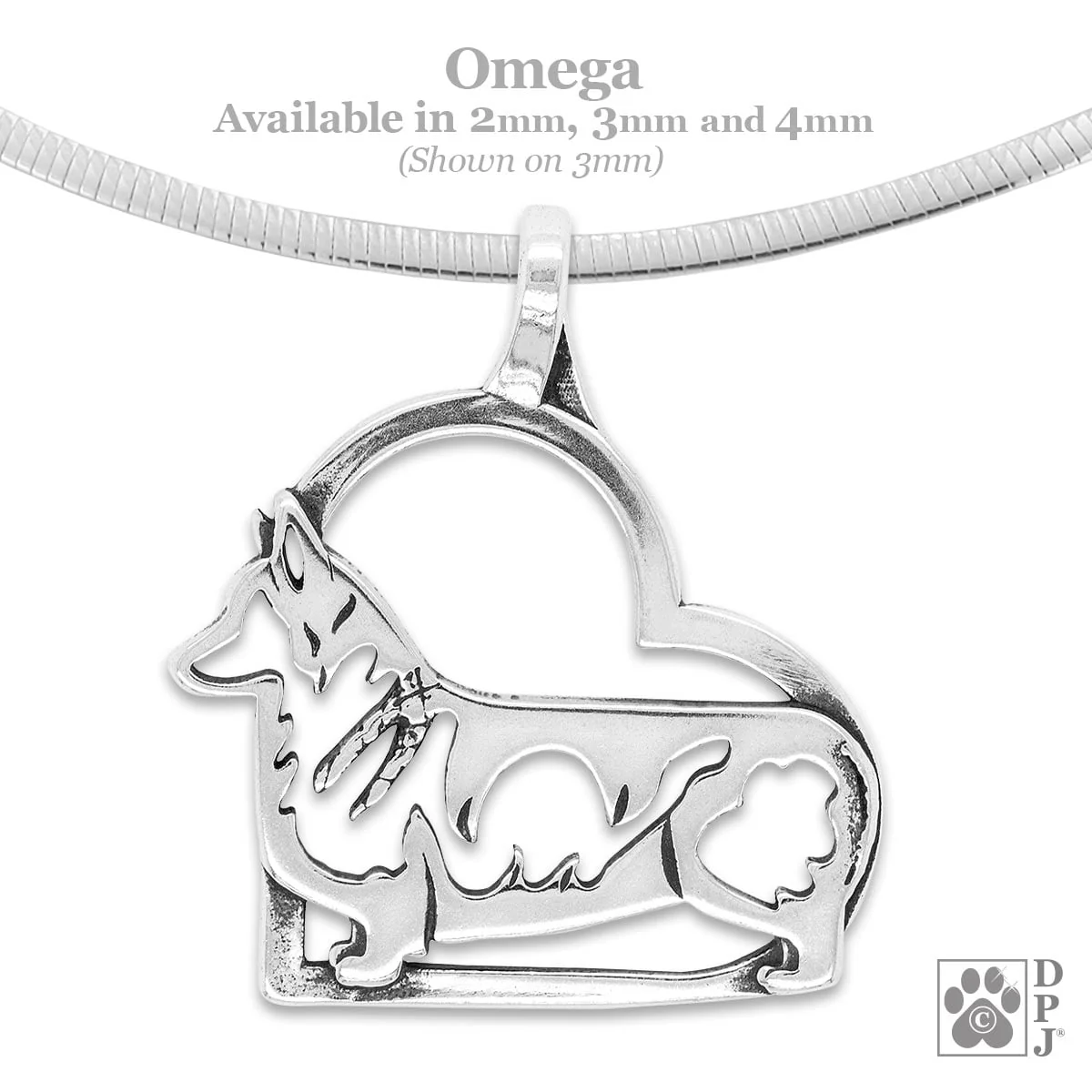 Pembroke Welsh Corgi In Heart Necklace - Image 3