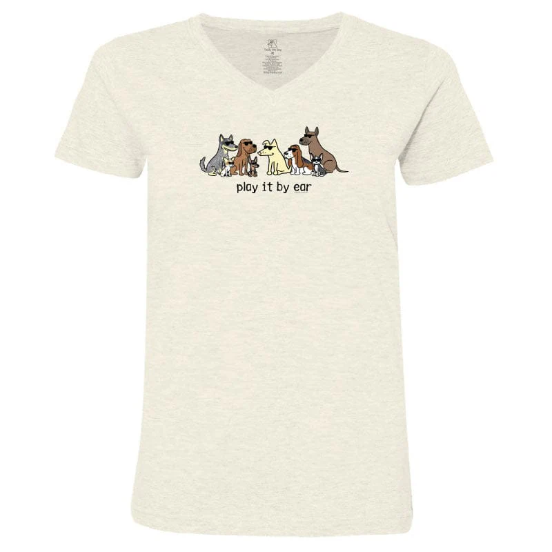 Play it by Ear - Ladies T-Shirt V-Neck - Image 3