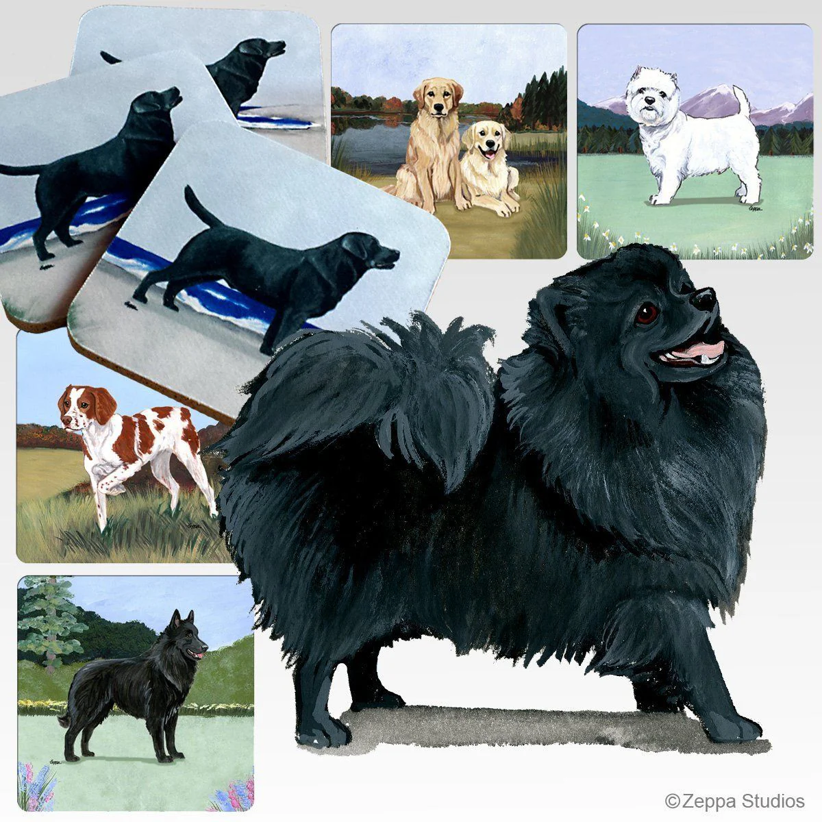 Pomeranian Scenic Square Coaster - Image 2