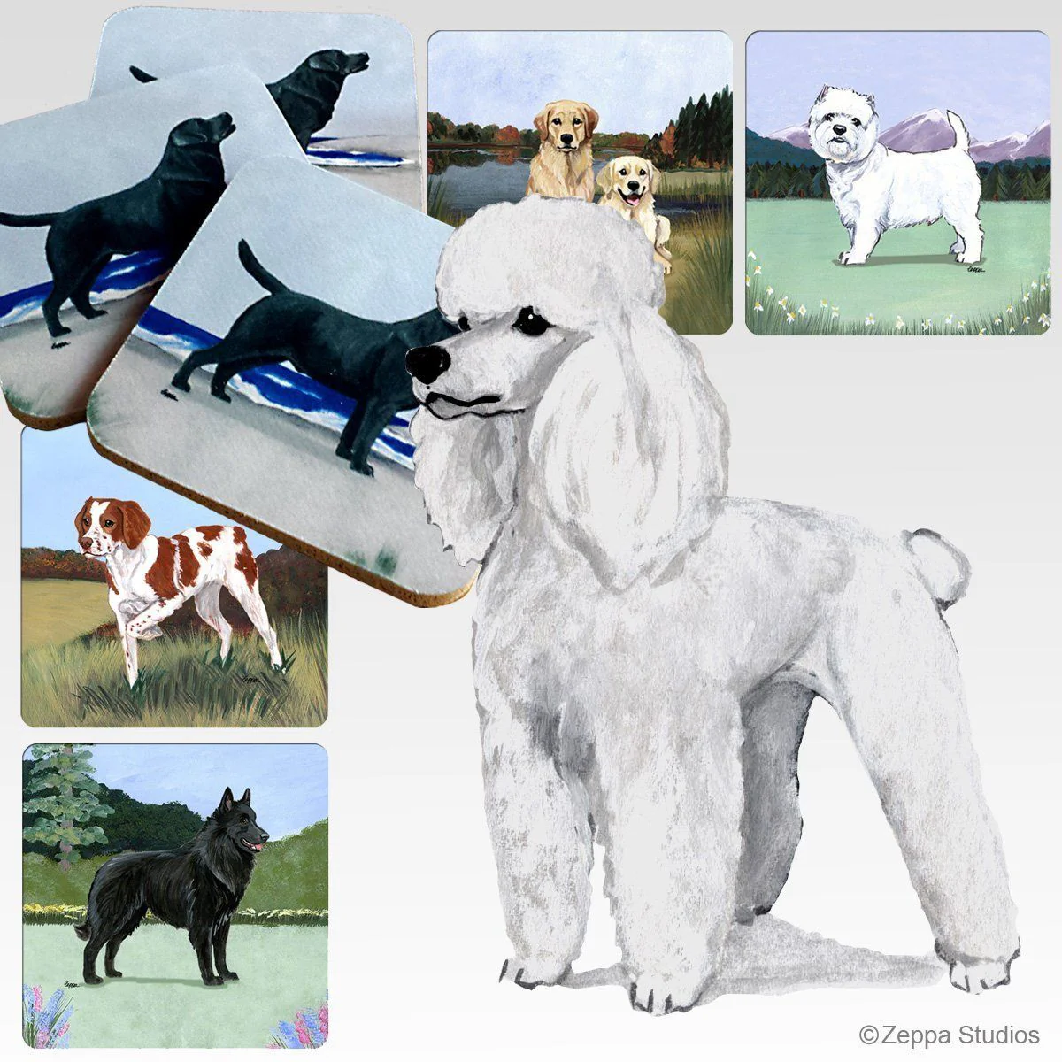 Poodle Scenic Square Coaster - Image 4