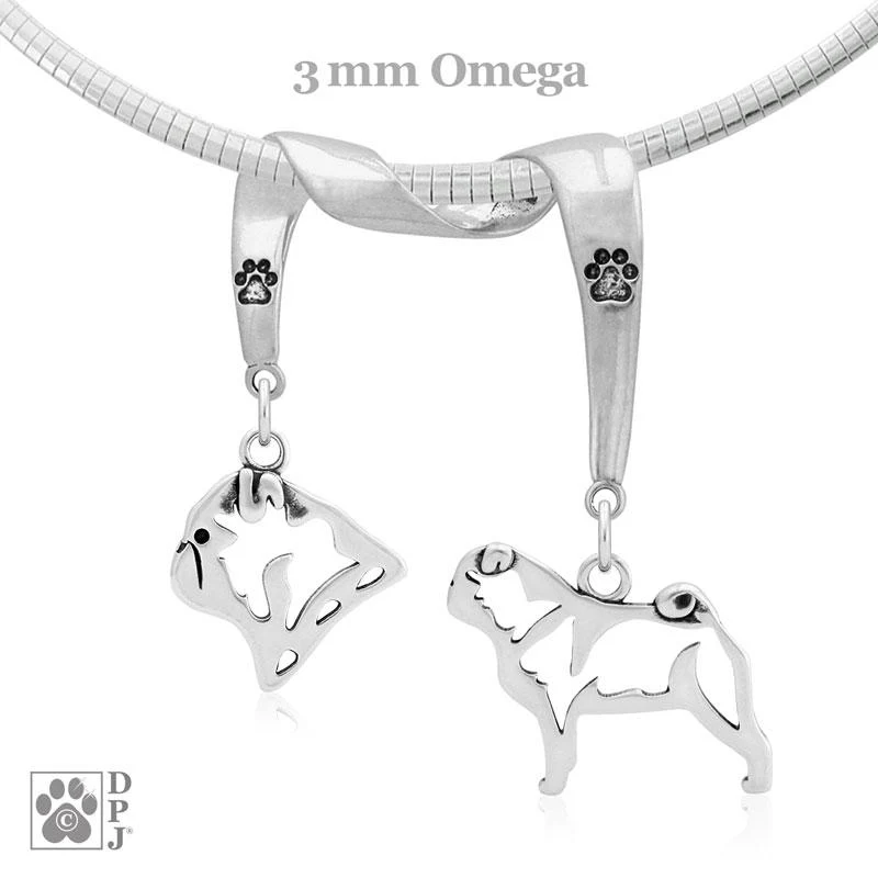 Pug, Charm Holder, Necklace