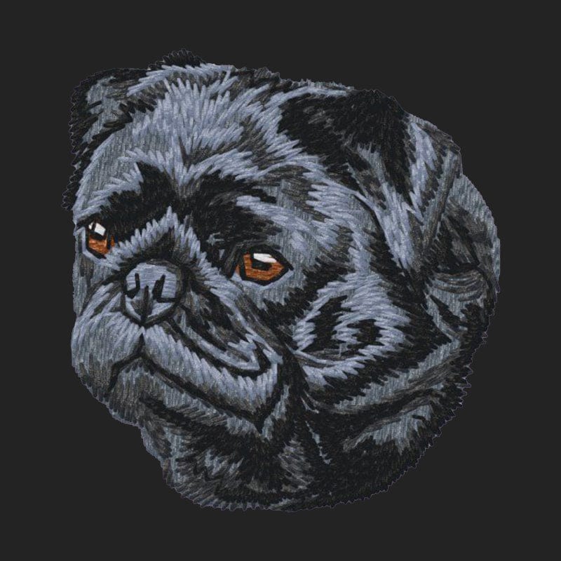 Pug Embroidered Sweatshirt Hoodie - Image 2