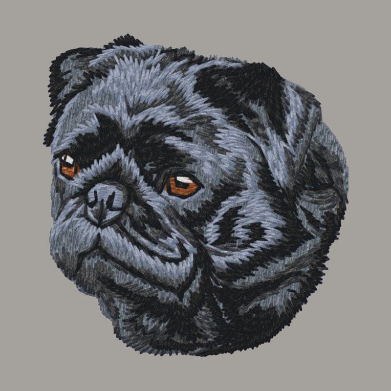 Pug Embroidered Sweatshirt Hoodie - Image 6